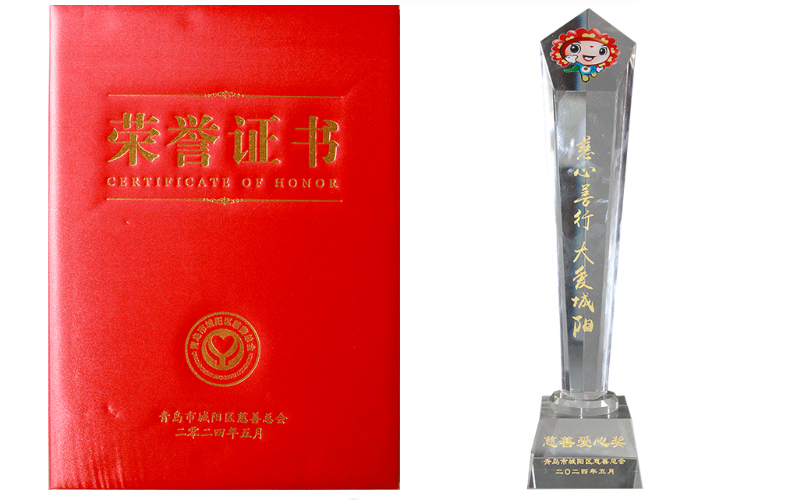 城陽(yáng)區(qū)慈善愛心獎(jiǎng)榮譽(yù)證書